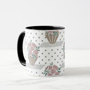 Caneca Bolinhas de flores florais sem descontinuidades re