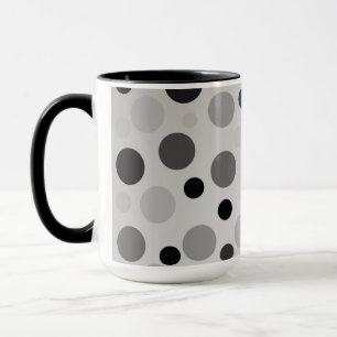 Caneca Bolinhas Pretas E Cinzas,