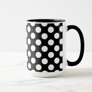 Caneca Bolinhas preto e branco; Impressão da pata