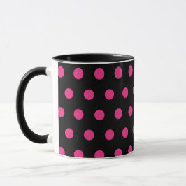 Caneca Bolinhas (Preto e Neon Rosa)