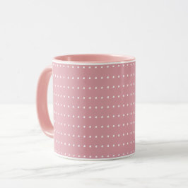 Caneca Bolinhas rosa e branca