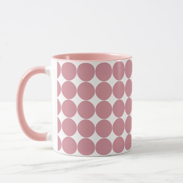 Caneca Bolinhas rosa Na moda moderna (Esquerda)