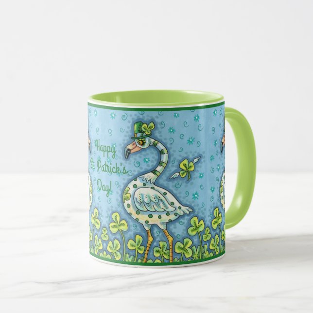 Caneca Bolinhas VERDE, RUAS ENGRAÇADAS. DIA DE PATRICK (Frente Esquerda)