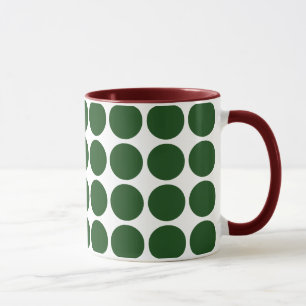 Caneca Bolinhas verdes em branco