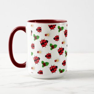 Caneca Bolinhas vermelha-branca Ladybug Daisy verão