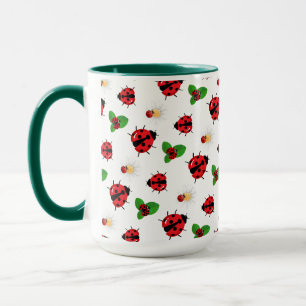 Caneca Bolinhas vermelha-branca Ladybug Daisy verão