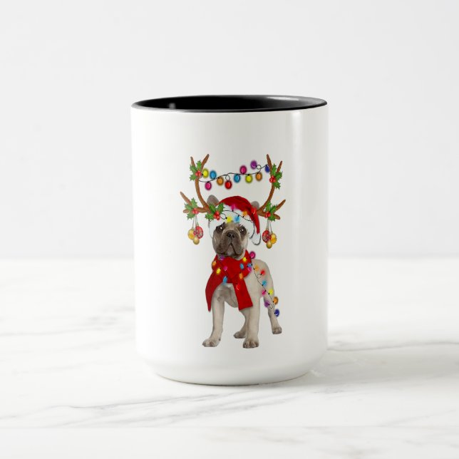 Caneca Bolldog Francês - Grande Reindeer - Presente de Na (Centro)