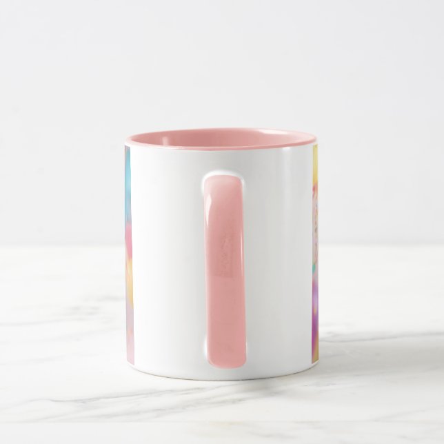 Caneca Bolo de Aniversário Rosa Feliz  (Alça)
