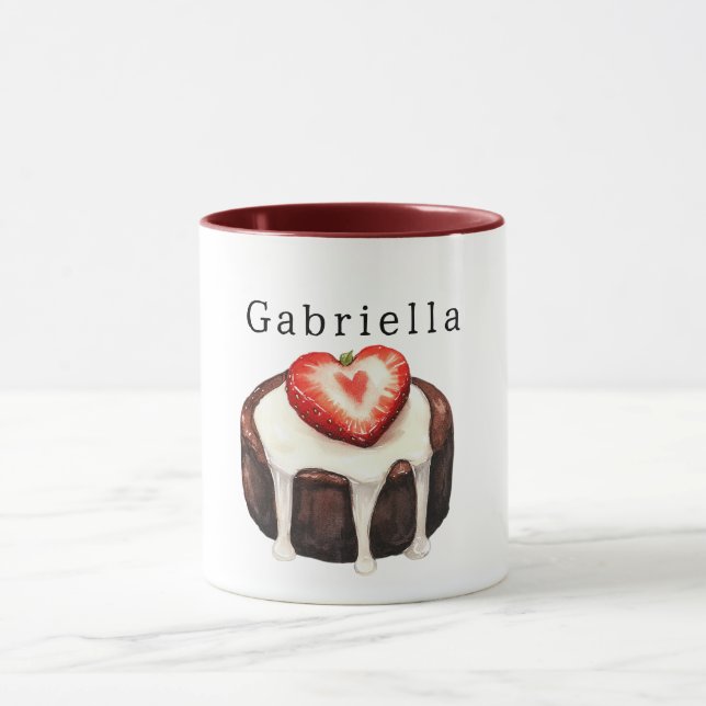 Caneca Bolo de Chocolate Morango Coração (Centro)