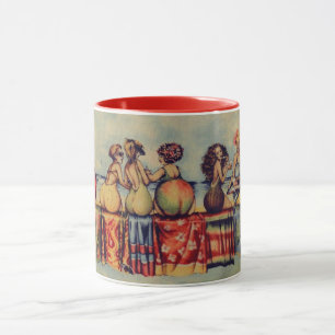 Caneca Bolos da praia em toalhas de praia