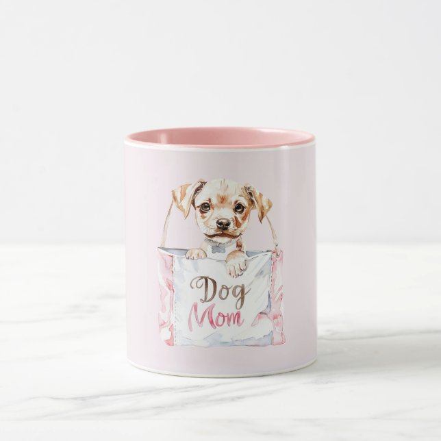 Caneca Bolsa Rosa Bege Mãe de Cachorro (Centro)