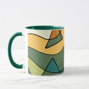 Caneca Bolsa tote de design vintage abstrato desenhado à 