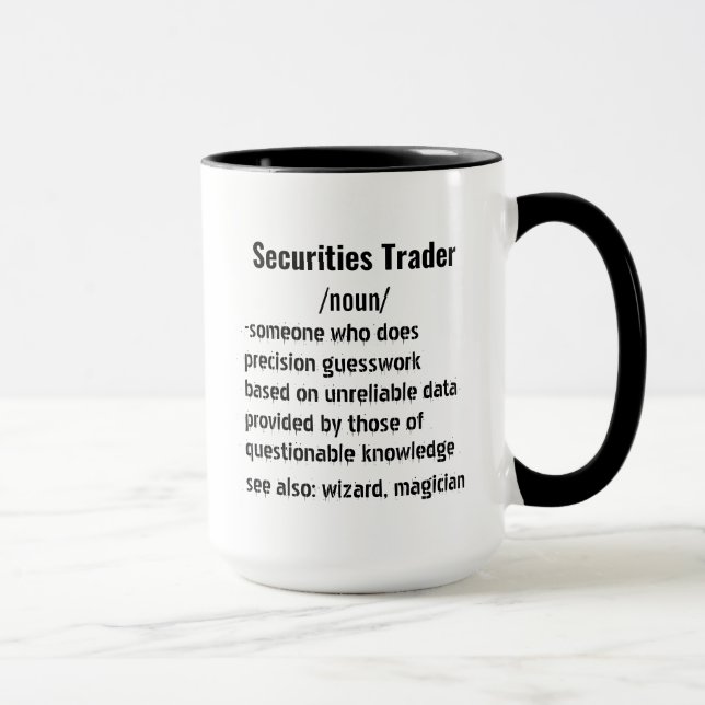 Caneca Bolsas de Valores Funny Securities Trader Definiçã (Direita)