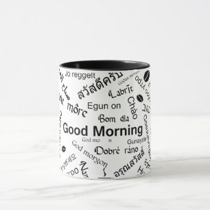 Caneca Bom dia em todas as línguas da palavra