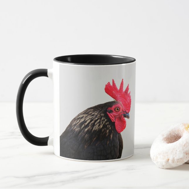 Caneca Bom Dia, Galo Negro! (Com Donut)