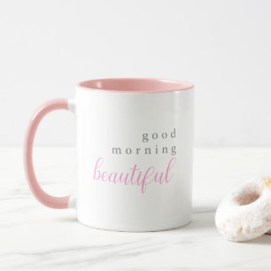 Caneca bom dia lindo rosa para a mãe