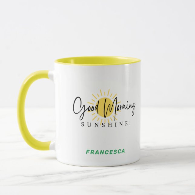 Caneca Bom dia Sunshine Personalizado Mug (Esquerda)