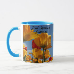Caneca Bom Dia Sunshine Tulips Blue Sky Café Gift