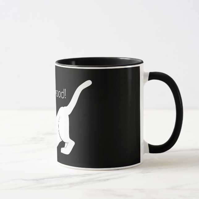 Caneca Bom estiramento felino preto e branco bonito do (Direita)