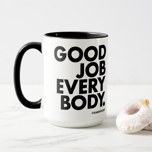 Caneca Bom Trabalho Para Todos. (Com Donut)