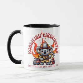 Caneca Bombeiro/Bombeiro Koalificado com Fogo e Chamas