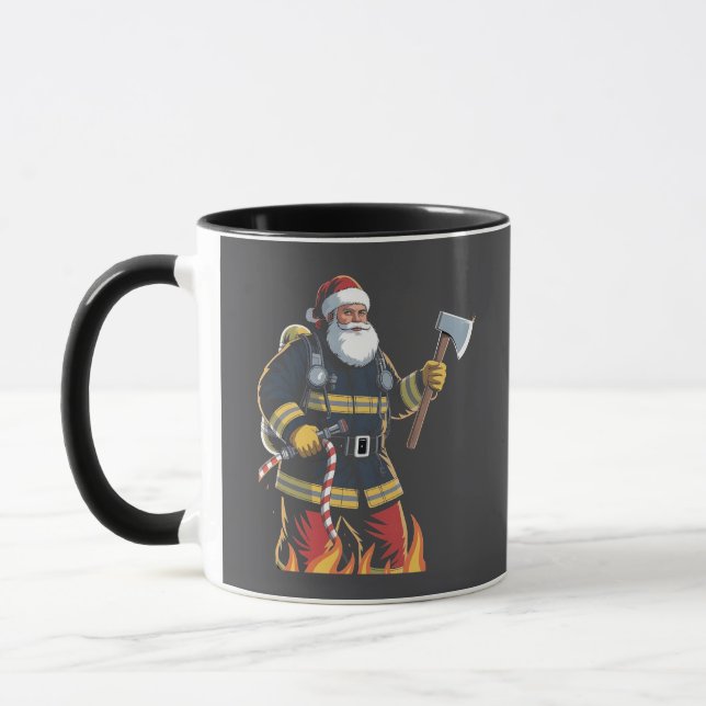 Caneca Bombeiro Caminhão de Bombeiros Árvore de Natal Pap (Esquerda)