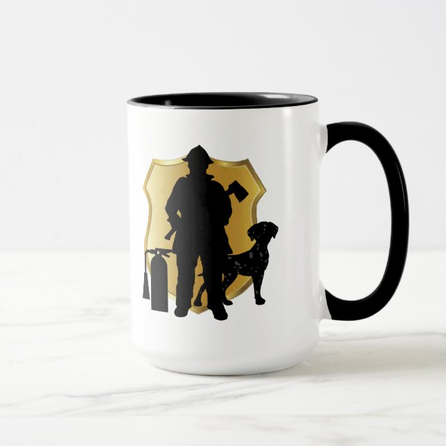 Caneca Bombeiro Dalmaciano Silhouette Coffee Mug (Direita)
