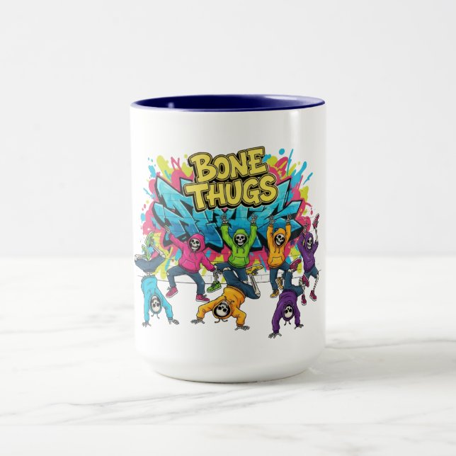 Caneca Bone Thugs Skeleton Dancers Halloween (Centro)