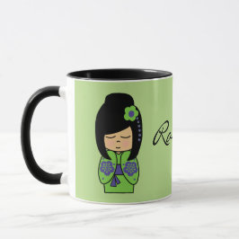 Caneca Boneca Negra Kokeshi