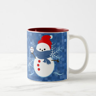 Caneca - boneco de neve do basebol dos flocos de