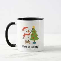 Boneco de Neve Fofo Decorando Árvore 