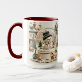 Caneca Boneco de Neve Fofo em Globo de Neve