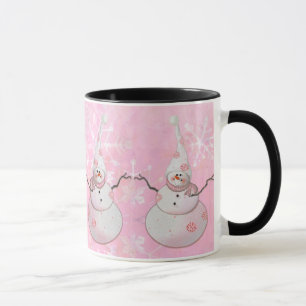 Caneca BONECO DE NEVE, LENÇO & CHAPÉU COR-DE-ROSA da NE