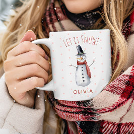 Caneca Boneco de Neve Personalizado Aquarela Rústica Deix
