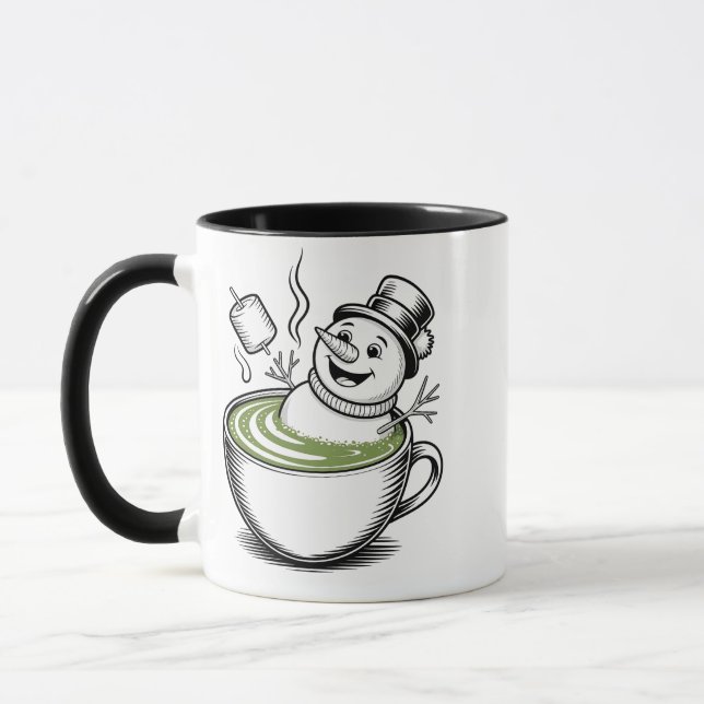 Caneca Boneco de Neve Tomando Banheira no Natal de Macha (Esquerda)