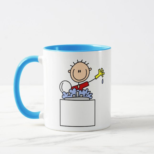 Caneca Boneco de Palito Lavando Louça (Esquerda)