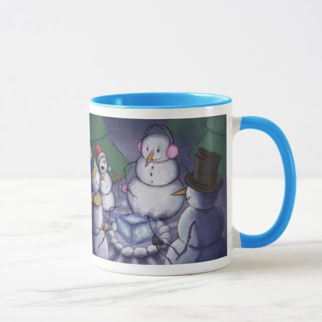 Caneca Bonecos de neve que acampam para fora (Direita)