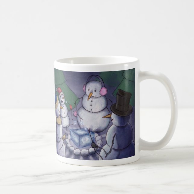 Caneca Bonecos de neve que acampam para fora (Direita)
