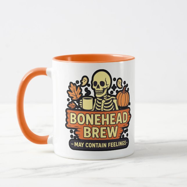 Caneca Bonehead Brew Mug - Pode Conter Sentimentos (Esquerda)