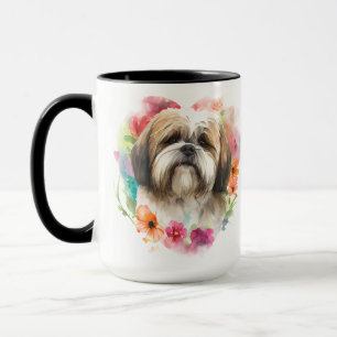 CANECA BONITA ÁGUA-COR BRANCA-LHASA-CÃO-DE-APSO