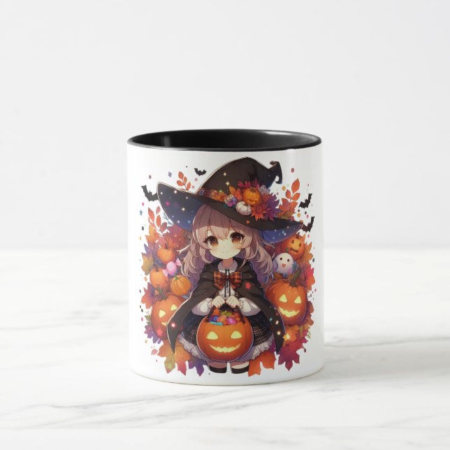 Caneca Bonita, anime bruxa do Halloween (Centro)