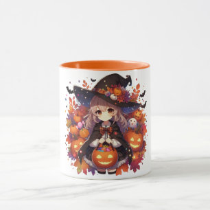 Caneca Bonita, anime bruxa do Halloween