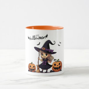 Caneca Bonita, anime bruxa do Halloween