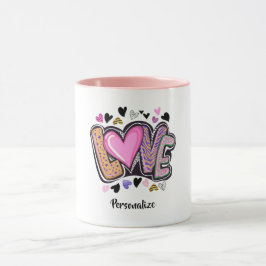 Caneca Bonita Artsy LOVE - Dia do Namorados