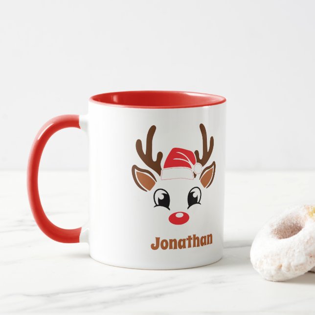 Caneca Bonita Carinha de Rebelde de Natal (Com Donut)