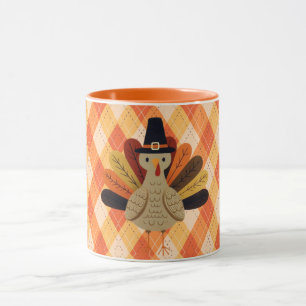 Caneca Bonita, clássica/vintage Ação de Graças Turquia