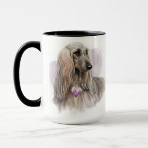 CANECA BONITA COR DA ÁGUA BLONDE AFEGAN HOUND DOG