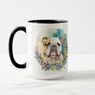 CANECA BONITA COR DA ÁGUA RODADA CACHORRO BRANCO