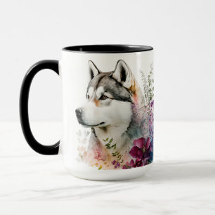 CANECA BONITA COR DA ÁGUA SIBERIAN HUSKY DOG