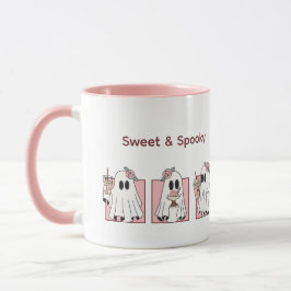 Caneca Bonita e Spooky Halloween Mug - Fantasmas Kawaii